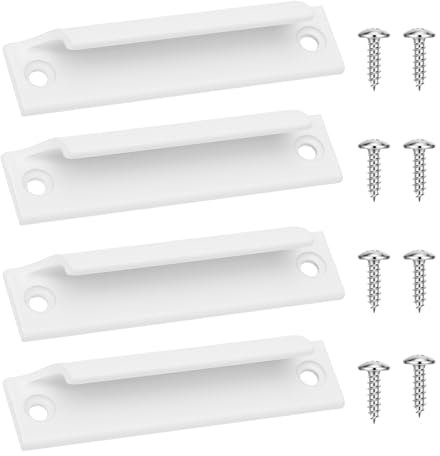 APOMOONS 4 tiradores para puerta de balcón exterior, tirador de puerta de balcón exterior con tornillos, mango de aleación de aluminio, tirador de puerta de terraza, exterior para puertas, ventanas