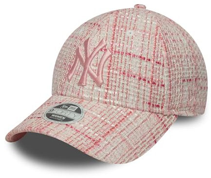New Era New York Yankees MLB Damenkappe verstellbare Cap Tweed 9Forty Mädchen Frau NY rosa - One-Size
