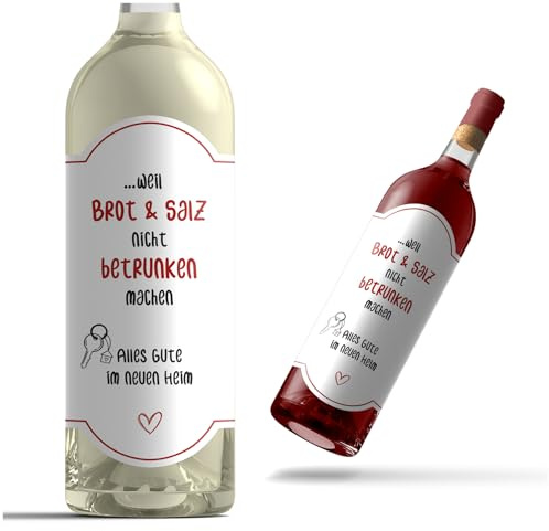 Y005 Lot de 2 étiquettes de bouteille avec message en forme de cœur 14 x 7,4 cm Étiquette de vin autocollant pour bouteille de vin sans bouteille (07 insertion)