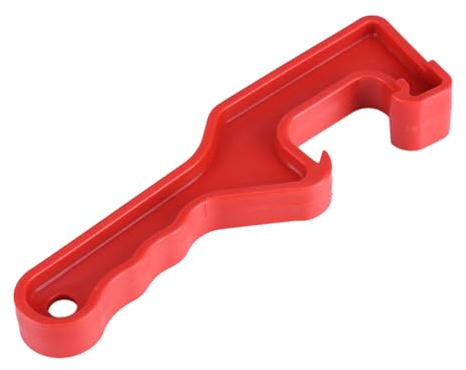 Abridores de tapa de cubo de plástico, 20cm Abridor De Cubo De Pintura Herramienta Manual de Apertura Cubo de Plástico Multifuncional con mango antideslizante para el hogar oficina garaje(Rojo)