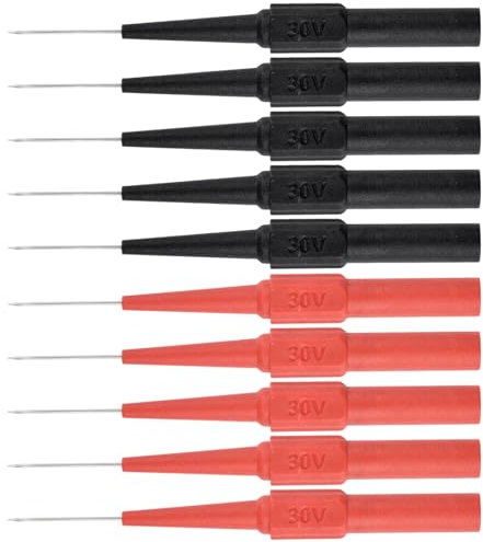 10 Pcs 0.7mm Test Probe Pins, Wire Piercing Probe Insulation Back Probes Non-Destructive Pin, Wire Piercing Probe Pin Multimeter Probes for Banana Socket Plug Car Tester