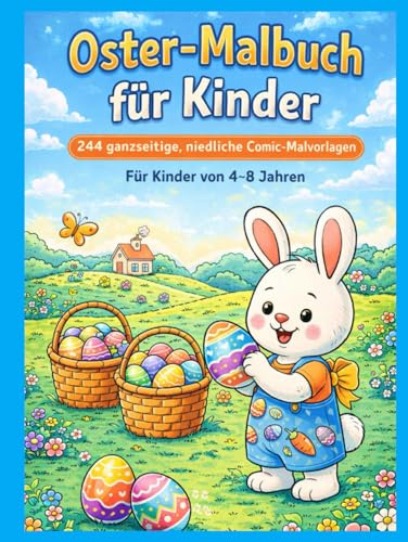 Oster-Malbuch für Kinder: 244 ganzseitige, niedliche Comic-Malvorlagen Für Kinder von 4–8 Jahren (Little World – Kinder Abenteuer)