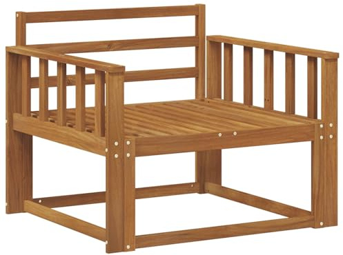 vidaXL Outdoor Mittelsofa Massivholz Akazie Natur, Akazienholz Mittelsofa, Langlebige Lounge für den Außenbereich, Modernes Terrassensitzmöbel, Stylische Garten-Couch, Wetterfeste Möbel