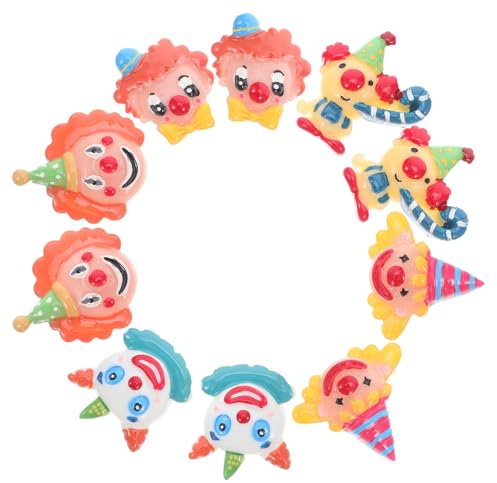 10 Stück Selbstgemacht Kinder Haaraccessoires aus Kunstharz | Clown Design, als Kopfschmuck Accessoires für Reparaturen, Kinder, Passend Kreative Arbeiten Zufällige Farbe Zufälliger Stil