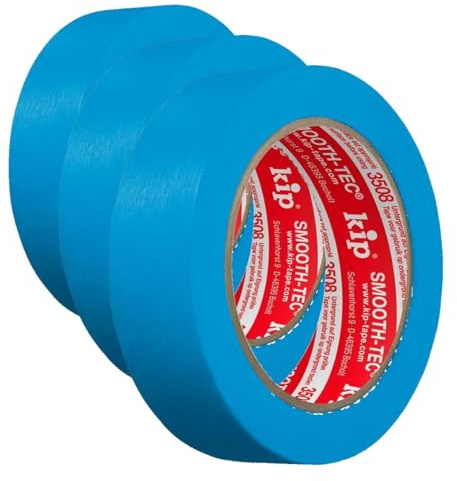 kip 3508 Smooth-Tec Malerkrepp 30mm x 50m – Profi Kreppband für extrem scharfe Kanten – Malerband Innen & Außen UV-beständig – Abklebeband Glattkrepp Lackierband, Washi & Goldband Alternative