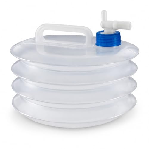 OTHERWISETRIVIAL Tanica Pieghevole per Acqua da 5 Litri in LDPE, con Rubinetto, Compatta e Salvaspazio per Campeggio