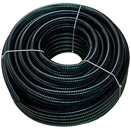 Teichschlauch 38mm (1 1/2 Zoll) grün-schwarz – schwere Ausführung, knickfest & UV-beständig – flexibler Schlauch für Teichpumpe, Filter, Bachlauf versch. Rollenlängen (20m)