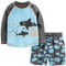 Simple Joys by Carter's Baby Jungen Swimsuit Trunk and Rashguard Rash-Guard-Set, Himmelblau Wale/Schwarz, 2 Jahre