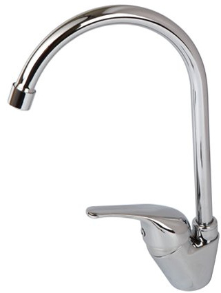 SANITAR 10037E Elegant Single Lever Kitchen Sink Mixer Tap with Swivel Spout, Silver