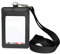 Fliyeong Stockton 1X porte-badge en cuir Porte-cartes d'identité Porte-cartes de sécurité Clip détachable Carte-cadeau Cadeau Porte-clé mousqueton Lampe de poche Travail de croisière en lanière (Noir)
