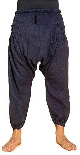 PANASIAM Chillhose aus 100% Baumwolle I weiche Hippie-Hose mit 2 großen Taschen I Goa-Hose mit Tunnelzug & Gummibund I Aladin-Hose waschmaschinenfest I Pumphose Unisex für Damen & Herren