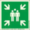 Sammelstelle Schild Aluminiumplatte nachleuchtend 400 x 400 mm ISO Sammelpunkt Sammelplatz 40 x 40 cm