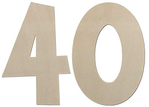 Deko Zahlen - Geburtstagsdeko 40 Geburtstag aus Holz - Ideale Geburtstag Geschenkideen oder als Party Tischdeko (30 cm)