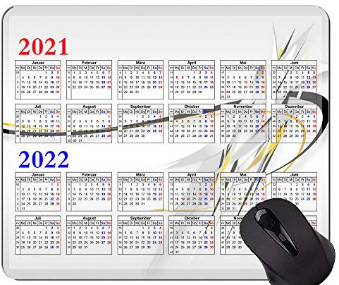 2021-2022 Kalender Mauspad, abstrakte Linien Mauspad mit genähter Kante