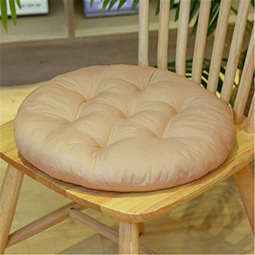 SWECOMZE 2er Set Sitzkissen, Sitzkissen für Gartenstuhl, Kissen Sitzauflage Stuhlauflage für Indoor und Outdoor 40x40 cm (Beige,Runden)