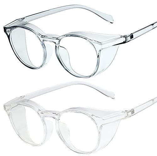 AYily Schutzbrille, 2 Stück, Anti-Beschlag-Brille, Anti-Blaulicht, Wind- und Sandbrille, transparente Schutzbrille Damen und Herren