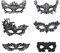 OVISEEN 6 Stück Damen Spitze Maske, Venezianische Maske Sexy Lace Maske Schwarz Augenmaske Maskerade Maske für Halloween Karneval Party Kostüm Ball