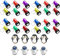 Harxin 24Pcs Mini Llavero Linterna, 8Pcs Wobbler Juguete, Linterna Portátil, para Cumpleaños, Regalos, Piñata, Navidad Regalos de Fiesta (Mini Llavero Linterna)