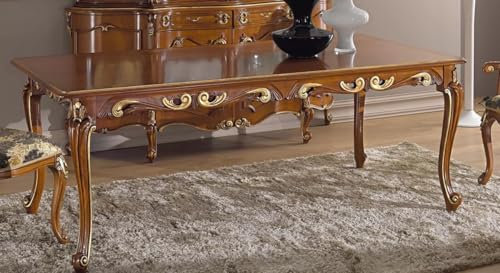 Casa Padrino Luxus Barock Esstisch Braun/Gold - Ausziehbarer Massivholz Esszimmertisch - Barock Esszimmer Möbel - Luxus Qualität - Made in Italy