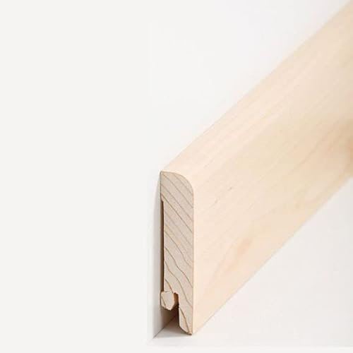 Südbrock | Sockelleisten | 15.70.5 | Abgerundetes Profil | 15 x 70 x 2500 mm | Echtholzfurnier | Ahorn | Moderne Fußleiste | 1 Stück