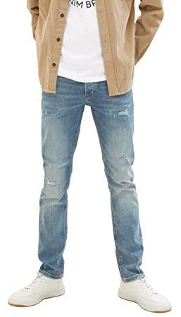 TOM TAILOR Denim Herren Piers Slim Jeans 10127 - Tinted Blue Denim 28W / 32L