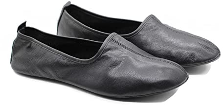 Akdam Women's Indoor Leather Slippers Black Traditional Babouche House Shoes Moccasin (us_footwear_size_system, adult, women, numeric, medium, numeric_9)