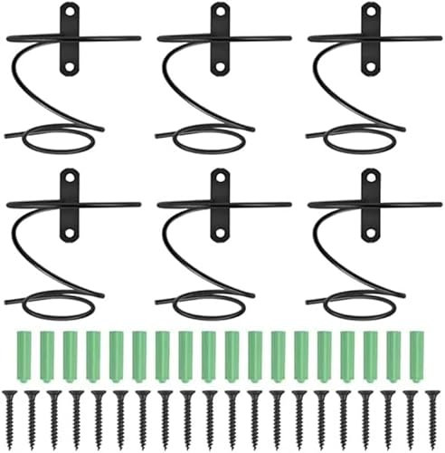 Roundsky Confezione da 6 scaffali per vino montati a parete – rosso bottiglie di vino porta display, in metallo scaffale per vino
