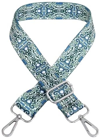 Permangallop Taschengurt, Schulterriemen für Taschen, Taschengurt Umhängegurt, taschengurt Gold, Verstellbarer Schultergurt für Damen und Herren, DIY Zubehör für Tasche (Blaues Muster)