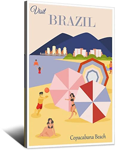 Vintage Reiseposter Brasilien Copacabana Strand Leinwand Kunst Poster Geschenk Wanddekoration Malerei Poster Dekorative Poster