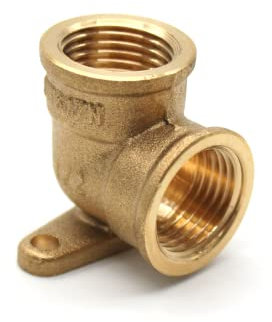 DOJA Barcelona | Wanddose Messing Bogen | IG x IG 1/2 | Wasser Wandanschluss Innengewinde | Pack 4 | Winkel 90 Grad Wandscheibe Winkelstück Verbinder | Fittingteile Wasser Wandanschluss