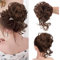 haarteil haargummi hochsteckfrisuren,haarteil mit gummiband groß dutt Lockige Wellige Haar Bun Scrunchies Erweiterungen Haarteil Haargummi dunkelbraun (#2/30 Natürliche schwarze dunkelbraun)