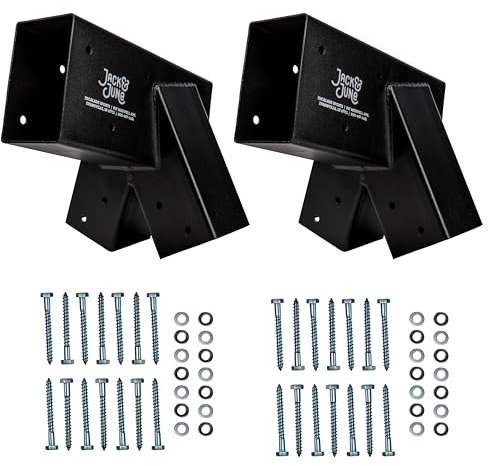 JACK & JUNE Heavy-Duty DIY Wooden Swing Set Kits - Metal Bracket and Hardware for Safe, Easy Playset Installation