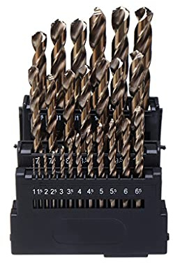 Samnuerly Bohrer-Set m42 HSS-Co Spiralbohrer-Set 8% hoher Kobalt-Bohrer Härte 68–70 HRC für Edelstahl-Holz-Metall-Bohrungen (25 Stück) (25 Stück)