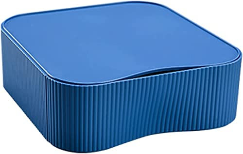 TUKA-i-AKUT [3x Stapelbar Desktop Organizer Schubladenbox Frei Kombinierbar, Schreibtisch Storage Utensilienbox, Make-up Kosmetik Schmuck Aufbewahrungsschubladen, je 23x22x8cm TKD8610-3X Blau