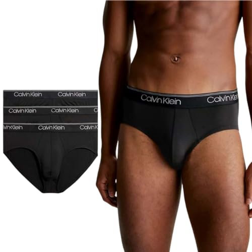 Calvin Klein Hip Brief 3Pk, Slip Hip Uomo, Nero (Black), XL