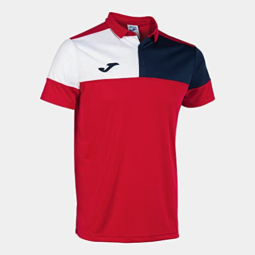 Joma Kurzarm-Poloshirt Mann Crew V rot Marineblau Weiss