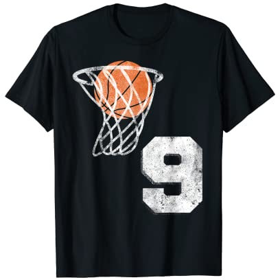 Vintage Basketball Trikot Nummer 9 T-Shirt Spielernummer T-Shirt