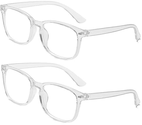 Eyglajdd Lesebrille für Herren Damen,Lesebrille Lesehilfe Große Brille 2er-Pack Transparent +3,5
