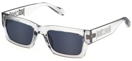 Just Cavalli SJC039 06A7 Grigio Trasparente Lucido Sunglasses Unisex Injected, Square, 54