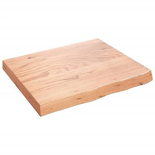 vidaXL Comptoir de Salle de Bain, Plan de Vasque, Dessus d'Armoire, Étagère de Toilette Intérieur, Marron Clair 60x50x(2-6) cm Bois Traité