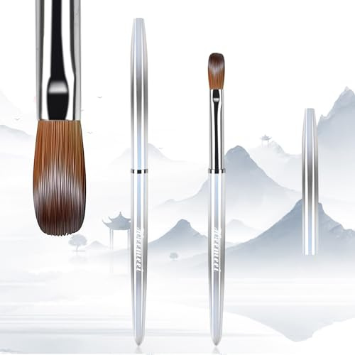 heemeei Kolinsky Acryl-Nagelbürste Größe 10, Nagelbürsten für Acrylanwendung, Acryl-Pulverpinsel für Nagelkunst, Nagel-Acryl-Pinsel für professionelle Maniküre, DIY-Heimsalon (10#)………