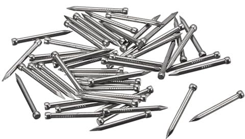 sourcing map Finishing Nails 150pcs 25mm 1 Inch Hand-Drive Hardware Carbon Steel Nail Lost Head Nails, Silver