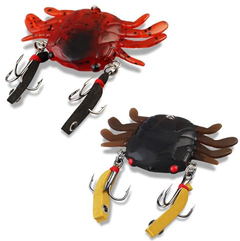 Esca Da Pesca Granchio Lure Totanare Per Seppie Simulazione Esca Da Pesca Granchio Esca Finta Per Pescare Esca Per Granchio Simulata 3d Con 2 Ganci Affilati, Adatta Per Acqua Dolce E Marina