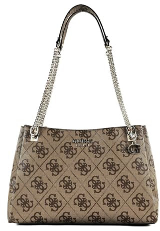 GUESS Eliette Logo Girlfriend Carryall Latte Logo