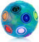 ROXENDA Bigger Rainbow Ball, 20 Holes Skill Game Fidget Magic Puzzle Ball with Pouch Color Matching - Brain Teaser Ball toys for Kids Birthday Party & 3D Stress Ball for Children and Adults(Blue)