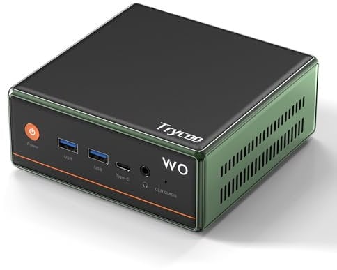 Trycoo WO4 Mini-PC, AMD Ryzen 7 5700U (8C/16T, bis zu 4,34 GHz), Mini-Computer mit 16 GB DDR4 RAM/512 GB M.2 2280 SSD, Micro PC 4K @ 60Hz, WiFi6/BT5.2/USB3.2/Zuhause/Büro/Spiel