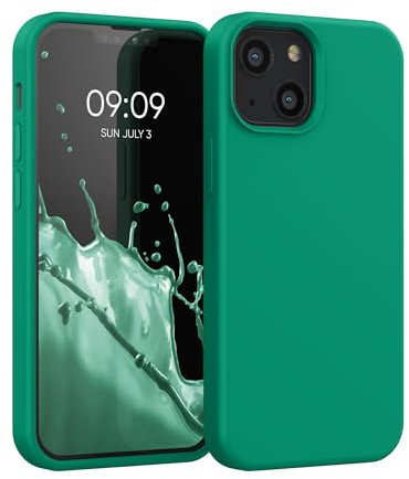 kwmobile Case Compatible with Apple iPhone 13 mini Case - TPU Silicone Phone Cover with Soft Finish - Emerald Green