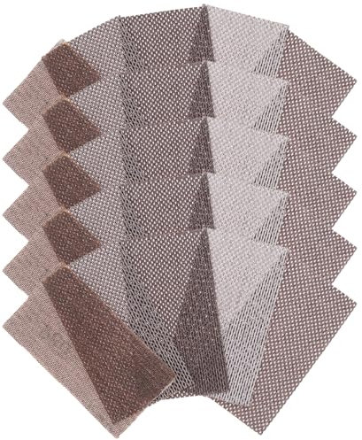 Be In Your Mind 25 Pièces 70x125mm Bandes de Papier de Verre Net Feuille de Ponçage de Papier Grain P80/P120/P150/P180/P240 avec 5x Chacune Compatible avec Mirka la Ponceuse Pratique