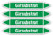 Aufkleber: 300x45 mm, 4 Stück - Gruppe 1 - Wasser - Rohrleitungskennzeichnung - nach DIN 2403 - Sprache: deutsch - Gärsubstrat