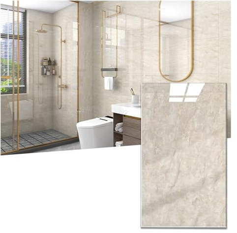 Lot de 2 autocollants à décoller et à coller pour carrelage de cuisine, salle de bain, buanderie et cheminée - Carreaux de métro faciles à appliquer pour camping-car